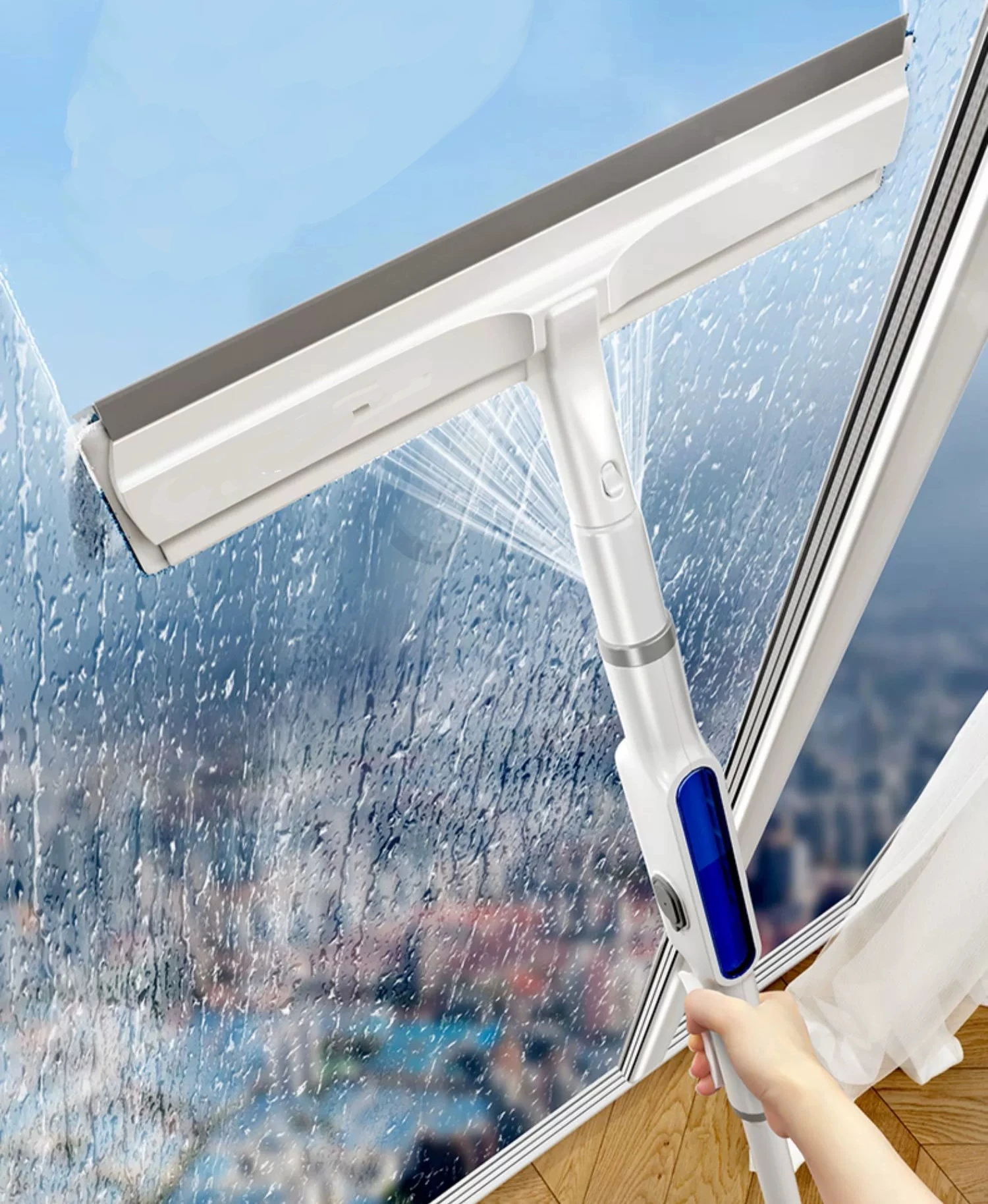 Professional Window Squeegee - Multi-Use Window Cleaner Tool - Window Washing Kit for Shower Glass Door, Car Windshield