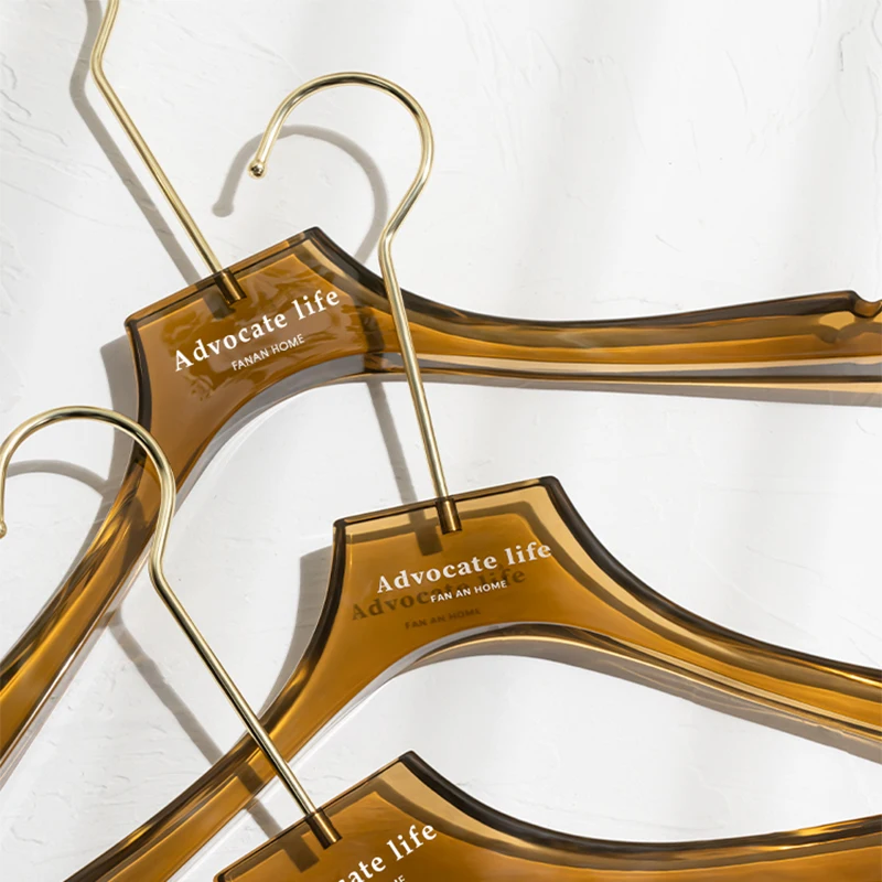Custom Logo Clothing Store clear Hanger Acrylic Transparent Crystal Hanger Anti Slip Traceless clear Plastic Hanger