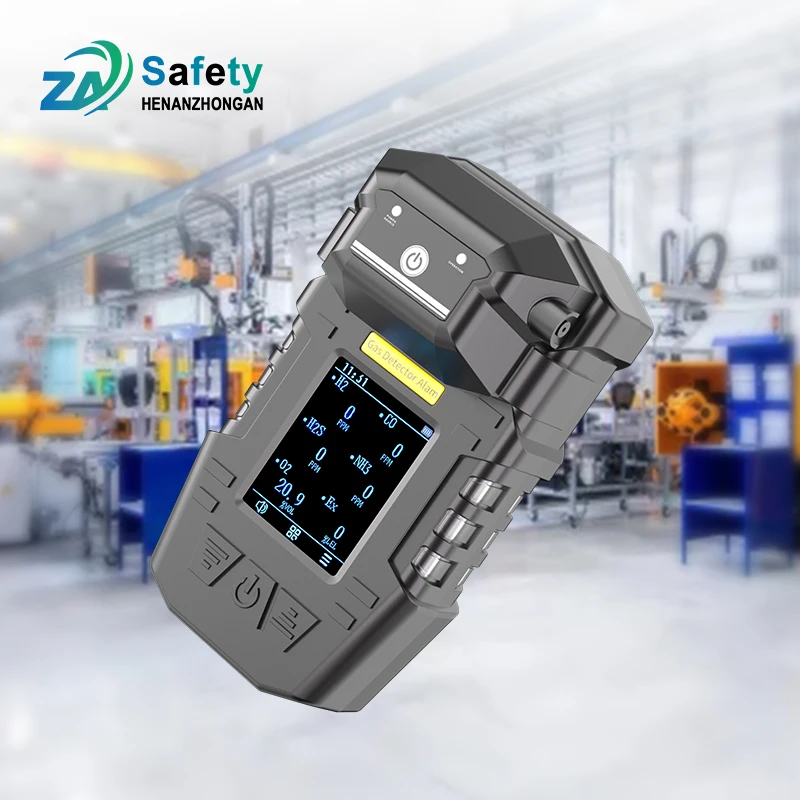 Portable hydrogen sulfide oxygen analyzer combustible gas carbon monoxide alarm four-in-one gas detector
