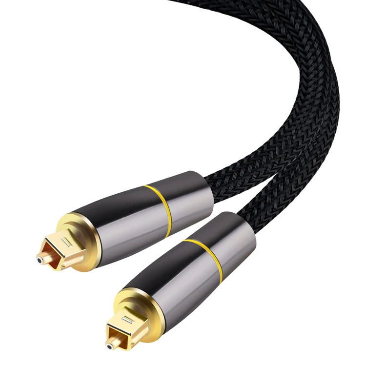 SPDIF Output Cable 24K Gold Plated Digital Optical CableS/PDIF Audio Line with Metal Connector Strain-Relief PVC Jacket For DVD