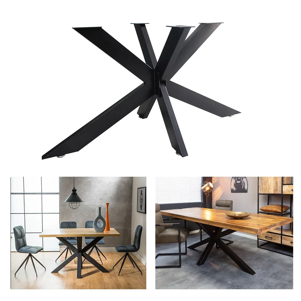 Iron Spider Table Base Wholesale Industrial X Dining Table Leg Modern Customizable Table Frame Support Furniture Designer Metal