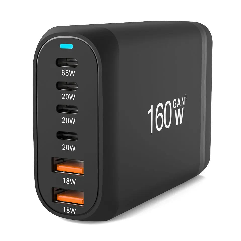 Yiling 160W gallium nitride charger compatible with PD20W for MacBookPro iPhone 15/14/13/12/11 mobile phone laptop tablet