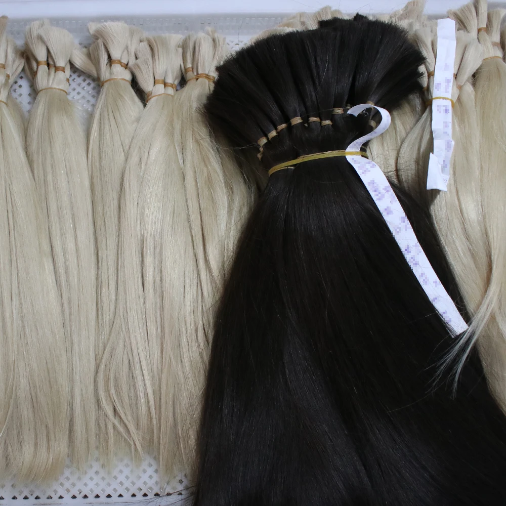 Top Quality Human Remy Bulk Extension Raw Cuticle Aligned Hair Raw Materials for Vlight Hair