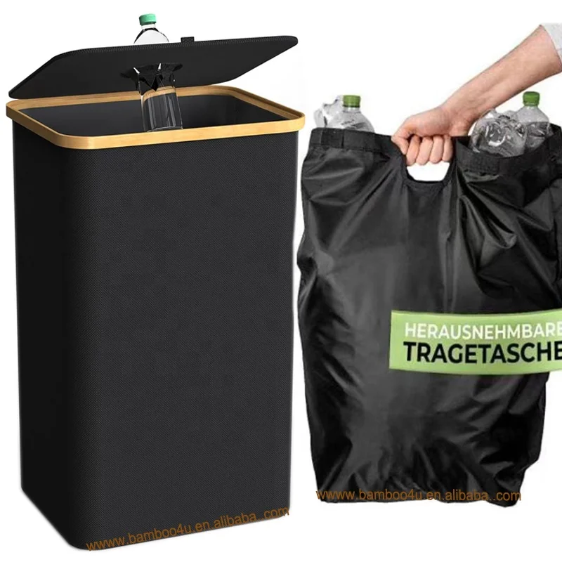 Plastic Bottle basket 100L Kitchen Recycling Bin with Removeable and Reusable Inner Bag