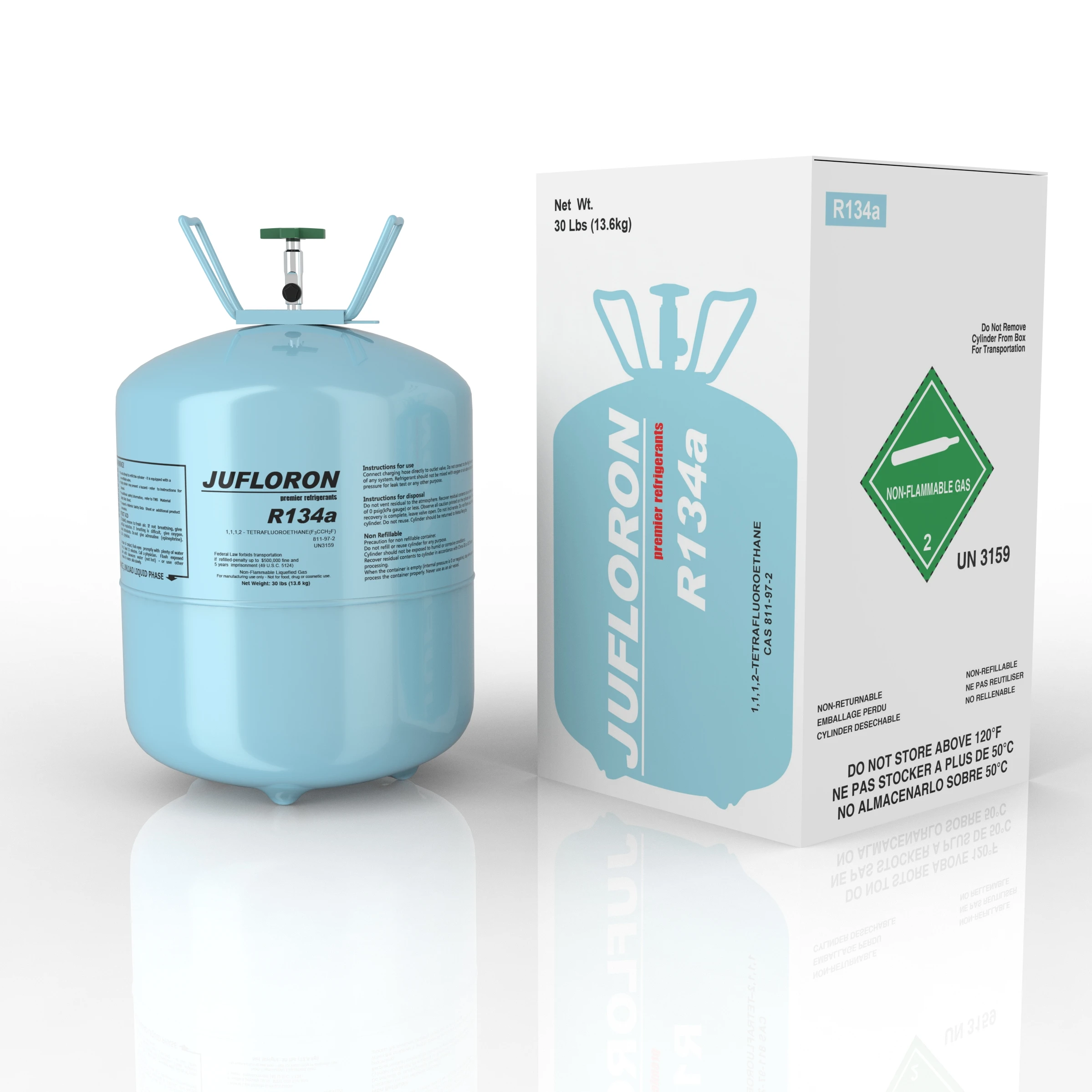 134a 13 6 кг хладагент JUFLORON R134A хорошее качество 99.9% чистота по низкой цене от