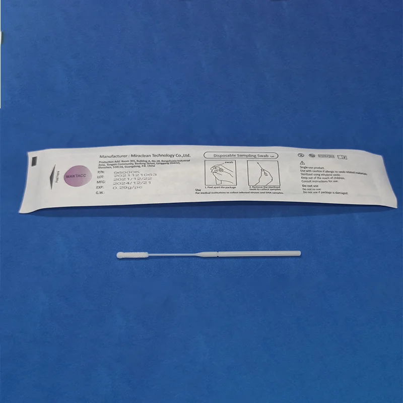Medical  DNA Specimen Collection Sterile Nasopharyngeal Nylon Flocking Swab For Flu Rhinitis Respiratory Tract Infection Testing