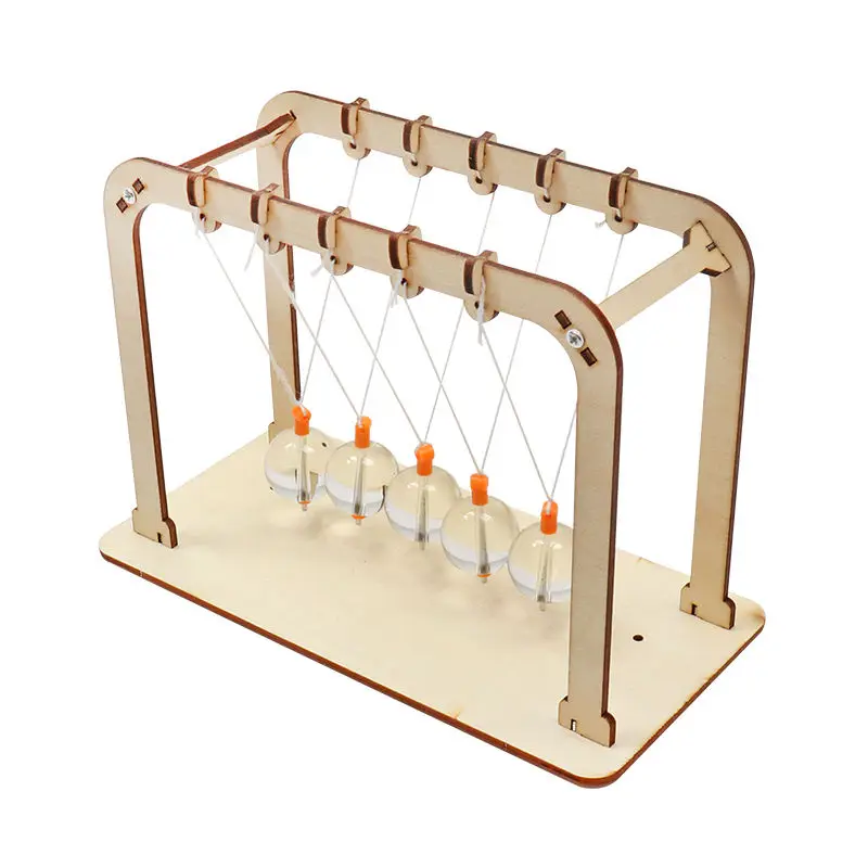 DIY Newton Cradle Glass Pendulum Ball Newton Ball Physics Science Pendulum 5 Glass Balance Ball