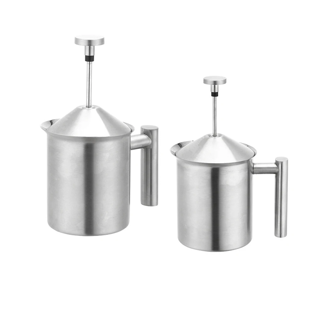 Wholesale 400ml  Stainless Steel Coffee Milk Frother Double Mesh Maker Cappuccino Milk Foam Maker Foamer Creamer