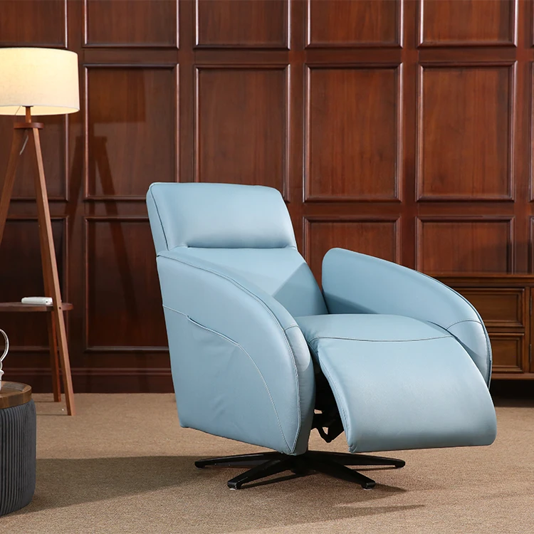 Светло-голубой регулируемый ручной вращающийся стул для дома с несколькими углами