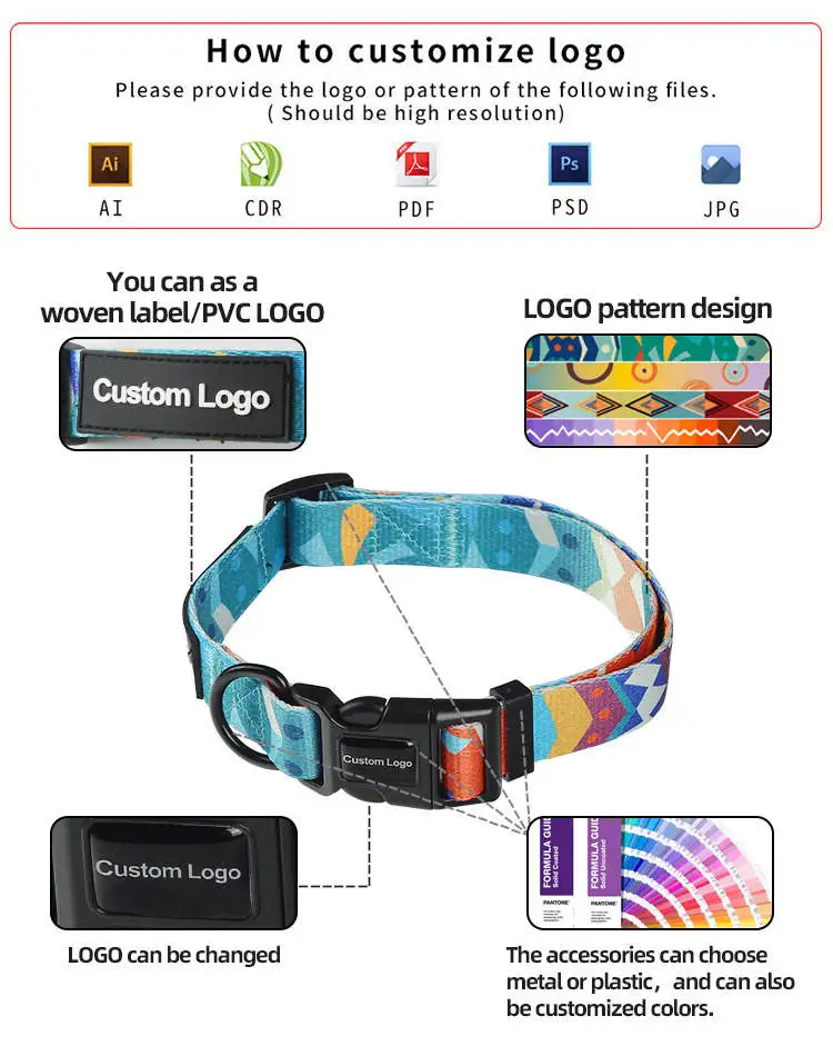 Оптовая продажа, собачий ошейник, поводок с сублимационным рисунком, собачий ошейник для активного отдыха