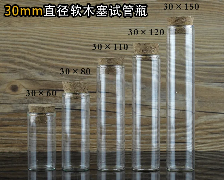
Transparent High Borosilicate Glass Test Tube Bottle Reagent Bottle Chemical Glass With Cork 