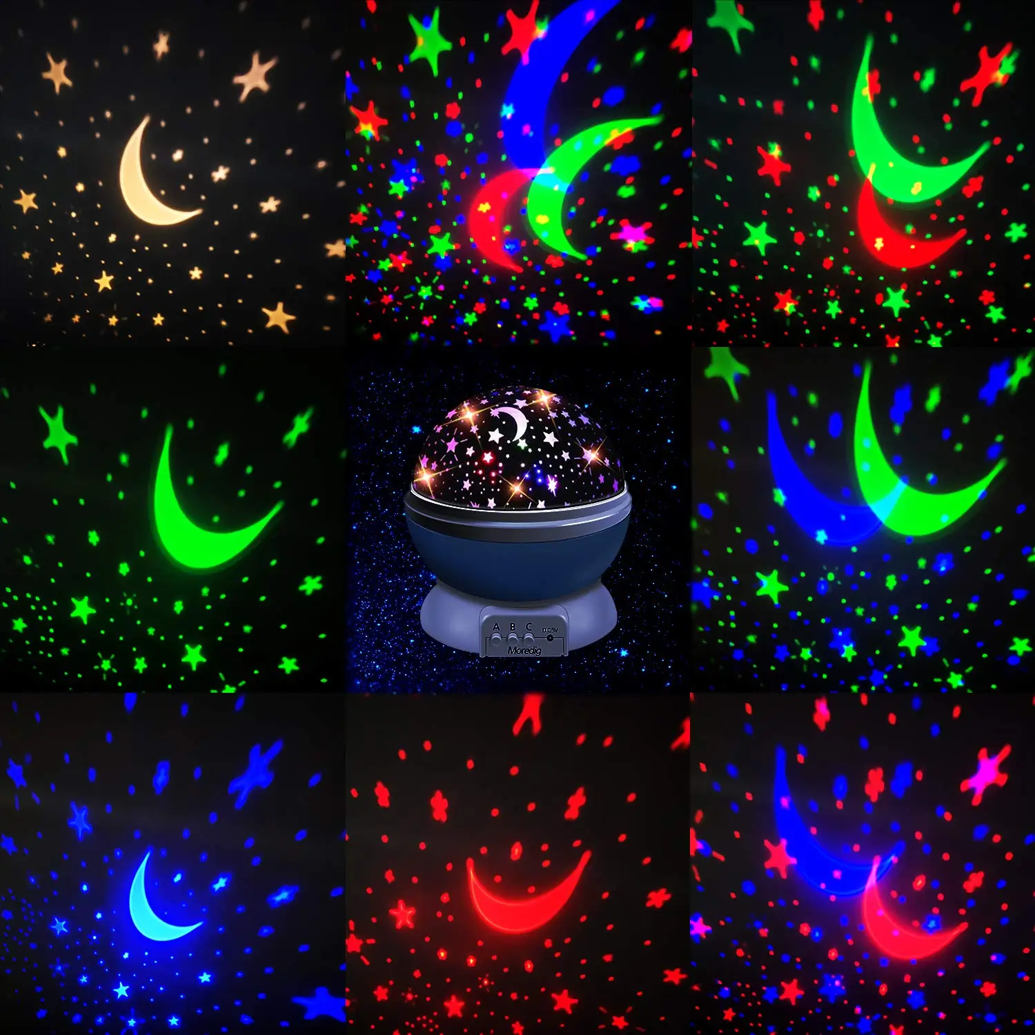 competitive price color changing led night light moons star projector night light