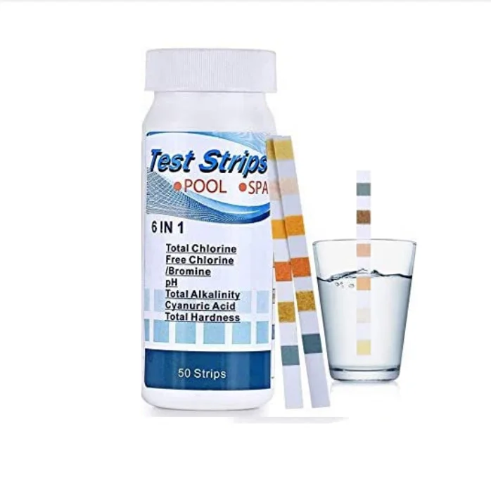 6 in 1 pool spa water test strip W-6 Water Quality Analyzing Testing 50pcs
