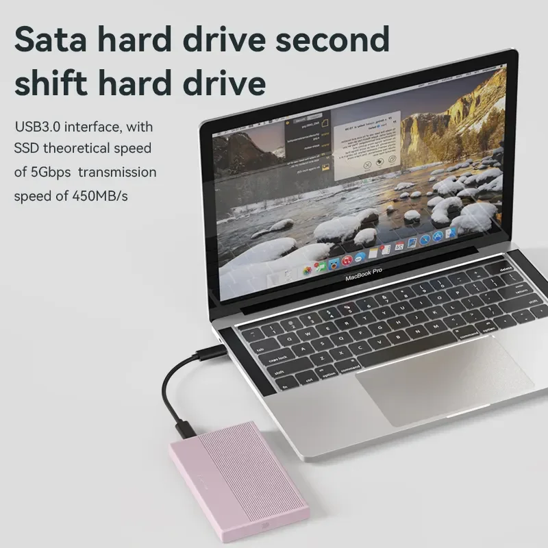 2.5 Inch HDD/SSD Case 5Gpbs Usb3.0 Hard Disk Portable Aluminum Screwless SATA 2.5 HDD Enclosure