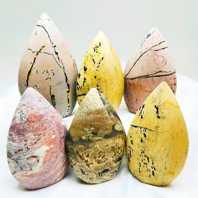 Fanshi Natural Chinese Painting Stone Flame Polishing Home Table Arts Crystal Crafts Carved Feng Shui Mascot Love Decor