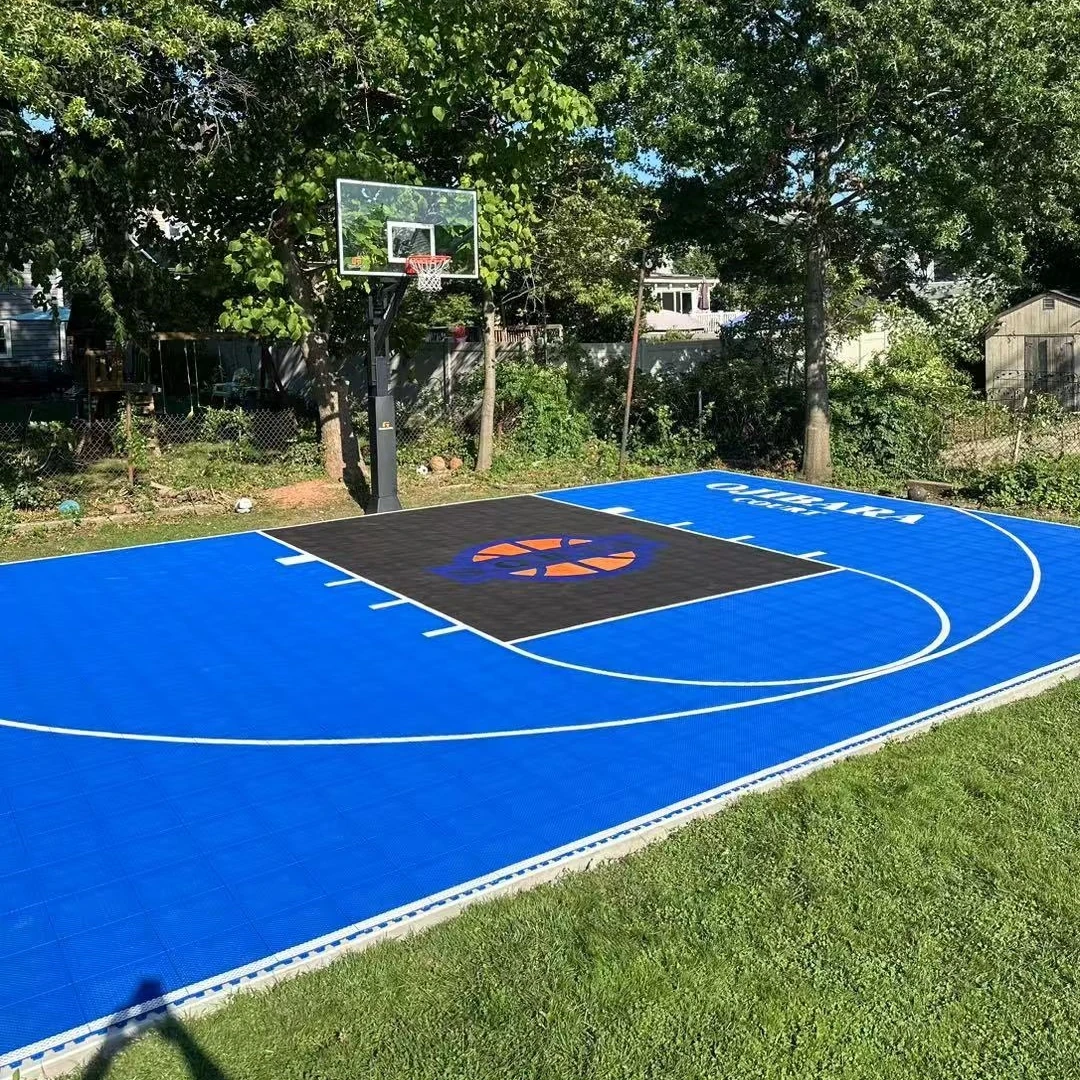 factory sale PP Material  floor tiles outdoor plastic flooring mat for backyard basketball or tennis or badminton court