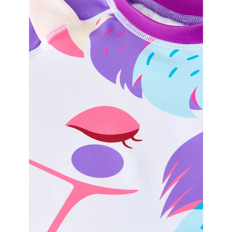 New Trend Girls Three Piece Swimwear Unicorn Cartoon Rash Guard Swimsuit Kid Girls Swimwear Bikini