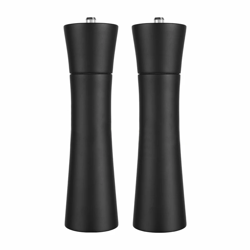 Black Wooden Salt Pepper Mill Manual Pepper Grinder