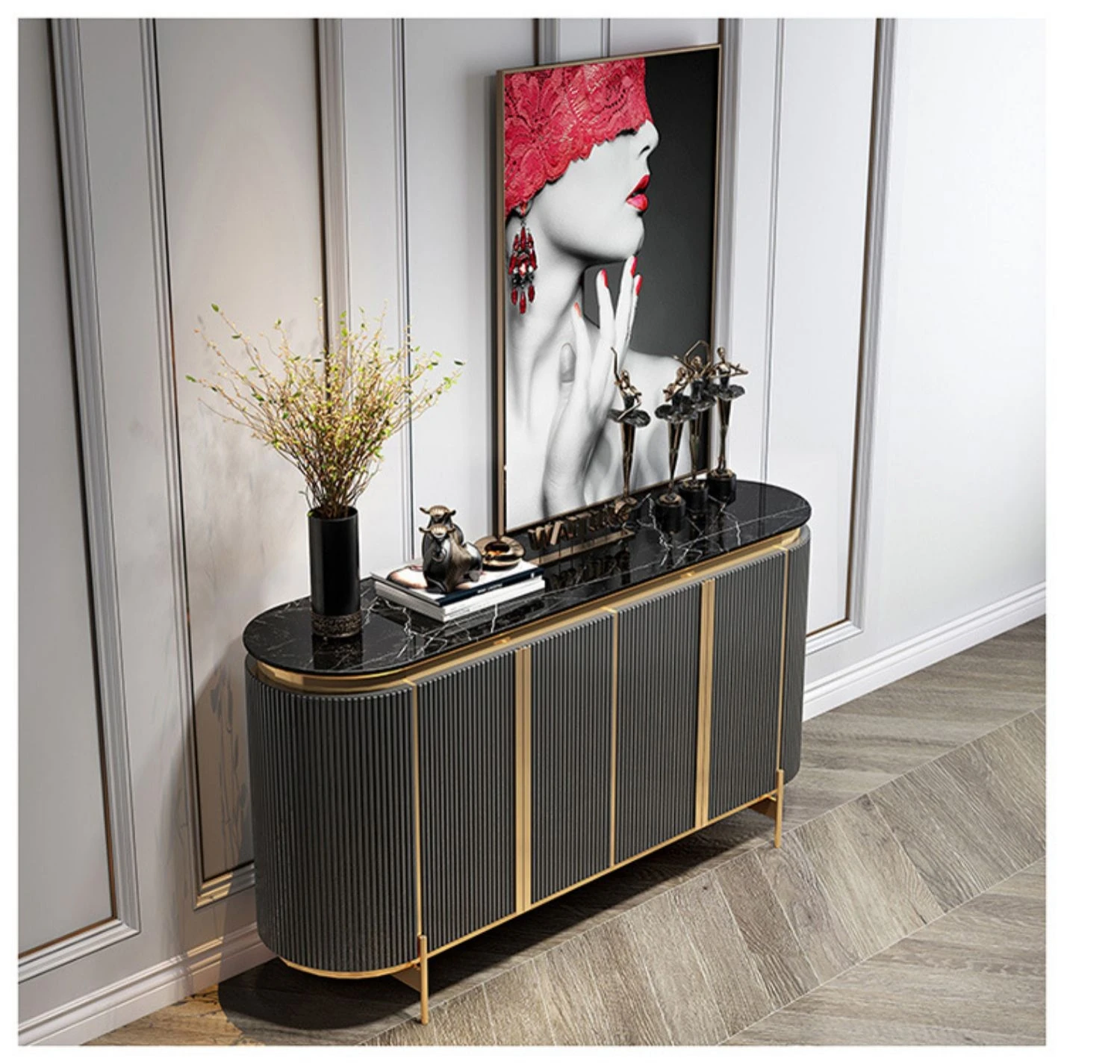 Hot Selling modern console table luxury luxury end tables gold tv console table buffet sideboard