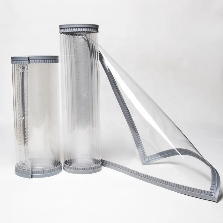 Factory Outlet Vinyl Clear PVC Slat transparent magnetic Curtain Plastic Strip Roll