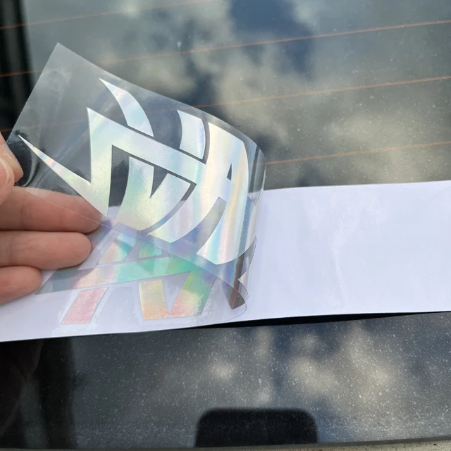 Weather Resistant Rainbow Colorful Decals Custom Vinyl Car Rear Transfer Rainbow Holographic Window Bumper Stickers
