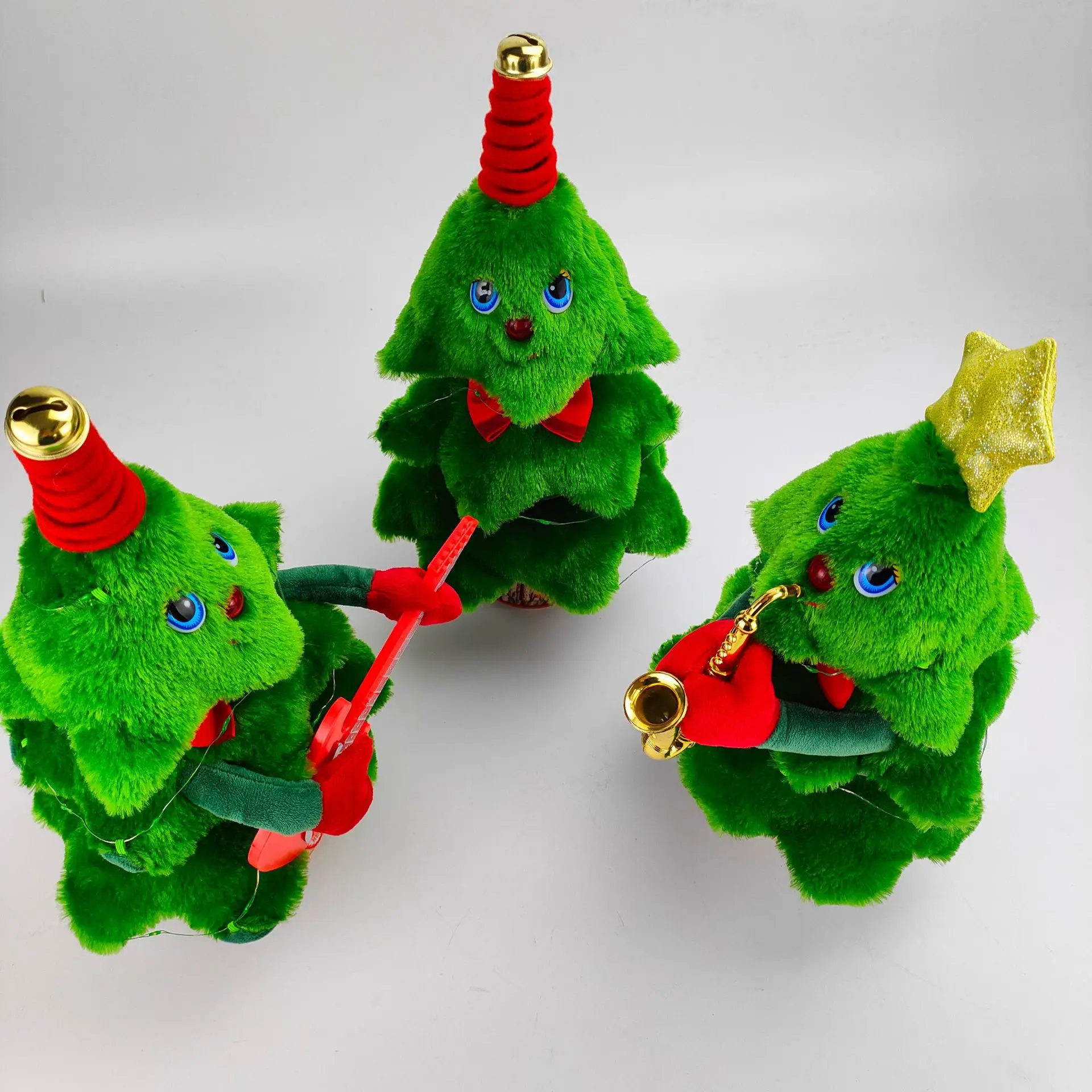 Christmas tree swaying dancing Saxophone toys place electric plush toys sing light