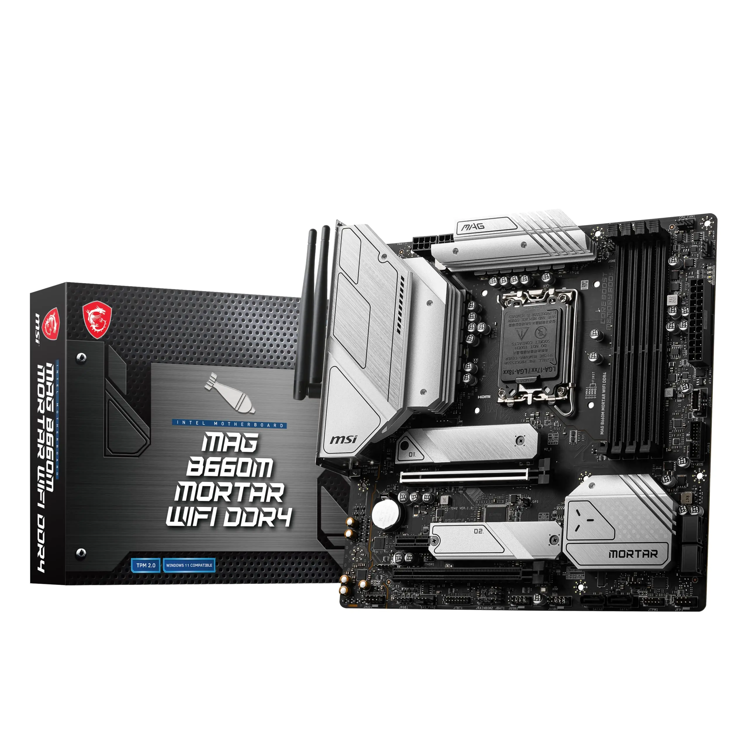 MAG B660M MORTAR DDR4 Motherboard, Micro-ATX - Supports  12th Gen Core Processors, LGA 1700 - DDR4 Memory Boost 4800+MH