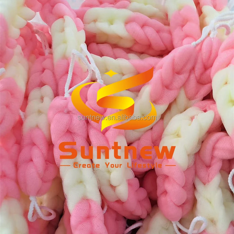 Home Bathroom Bath Shower Body wash Exfoliating Lather loofah mesh bath sponge wholesale