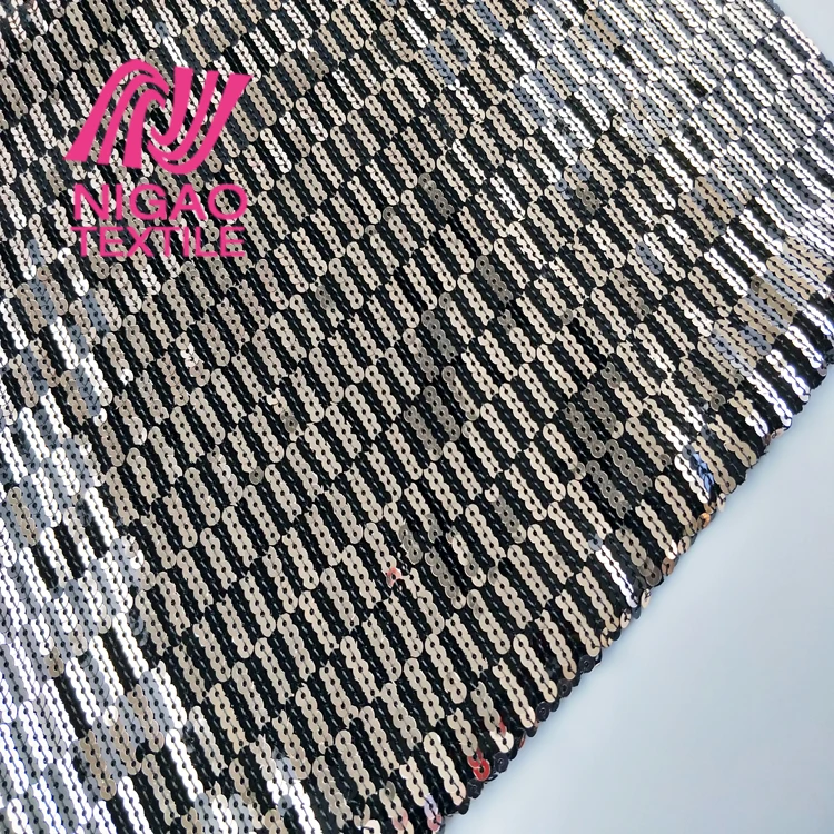 
2020 New Design glitter bling sequin tassel sequins embroidery fabric for long party dress 