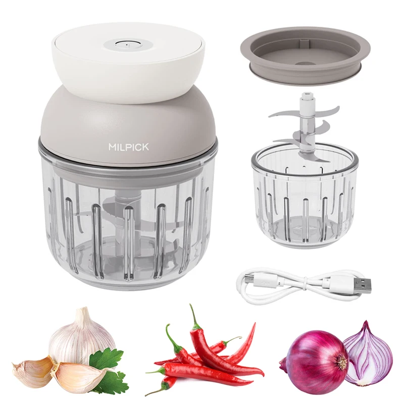 Portable 300ml multi-function kitchen high speed mini easy operation electronic glass small food mixer meat chopper