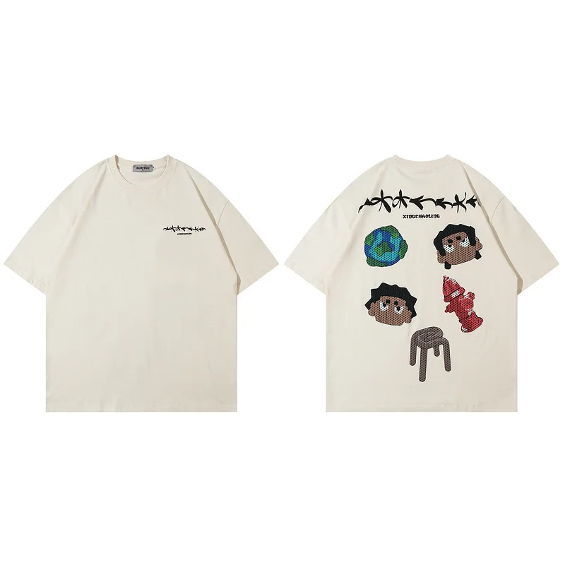 MT2326 Top Sellers Custom 100% Cotton Anime T Shirt For Men Puff Printing Streetwear T-Shirt