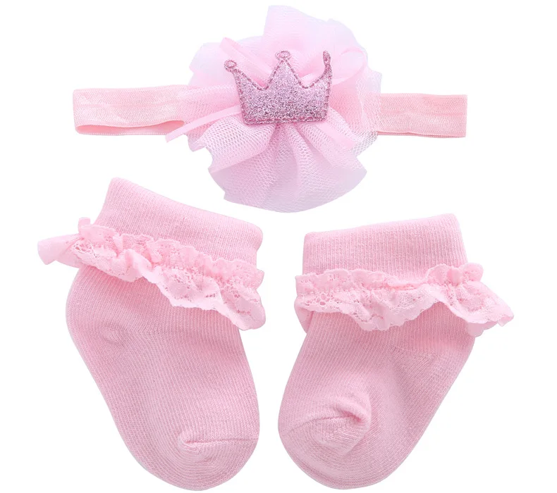 Baby Socks Baby Girl Socks and Headband Set  Bulk Cotton Socks for Newborn