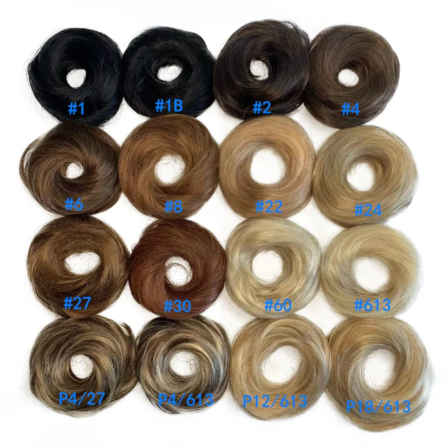 35g Thicken14 Color Human Hair Straight Hair Bun Extension Donut Chignon