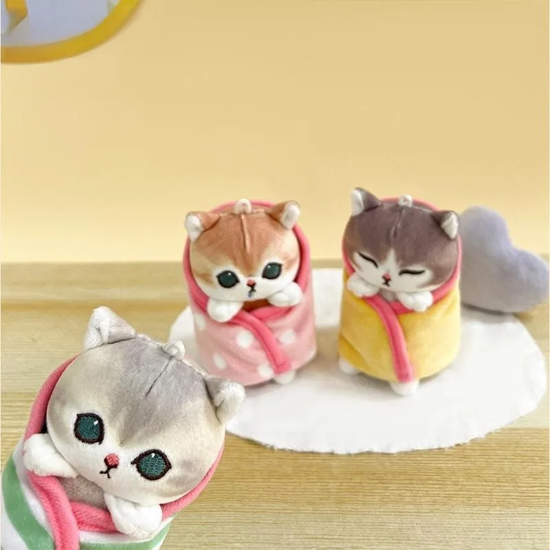 JM Hot Selling Creative Japanese Cute Shark Cat Pendant Kawaii Cat Plush Toy Pendant Mofusand Keychain Stuffed Animal Toys