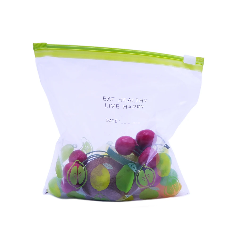 Custom Print Design Big Food Grade Zip Lock Seal Frozen Food Packaging Bags With Custom Logo