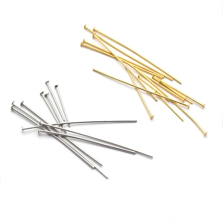 500pcs/ Bag Wholesale Multi Sizes Silver Gold Plated 316L Stainless Steel Flat Head Pins T Head Pins DIY Jewelry Making