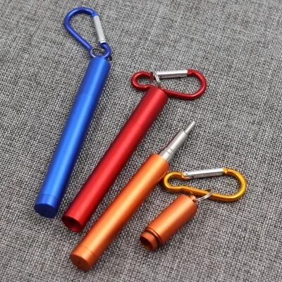 Portable Foldable Retractable Reusable Custom Metal Telescopic Stainless Steel 304 Metal Collapsible Drinking Straw Set