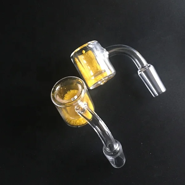 
Hot selling 10/14/18 female male quartz smoking accessory double wall thermal P yellow sand color quartz smoking banger nail 