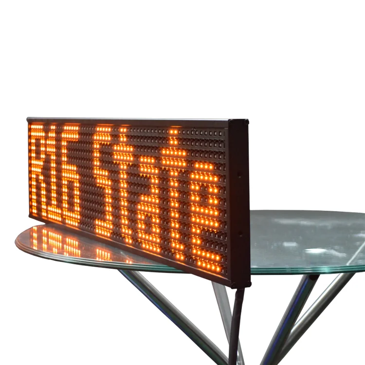On-board bus LED amber color scrolling text destination sign digital signage screen and displays