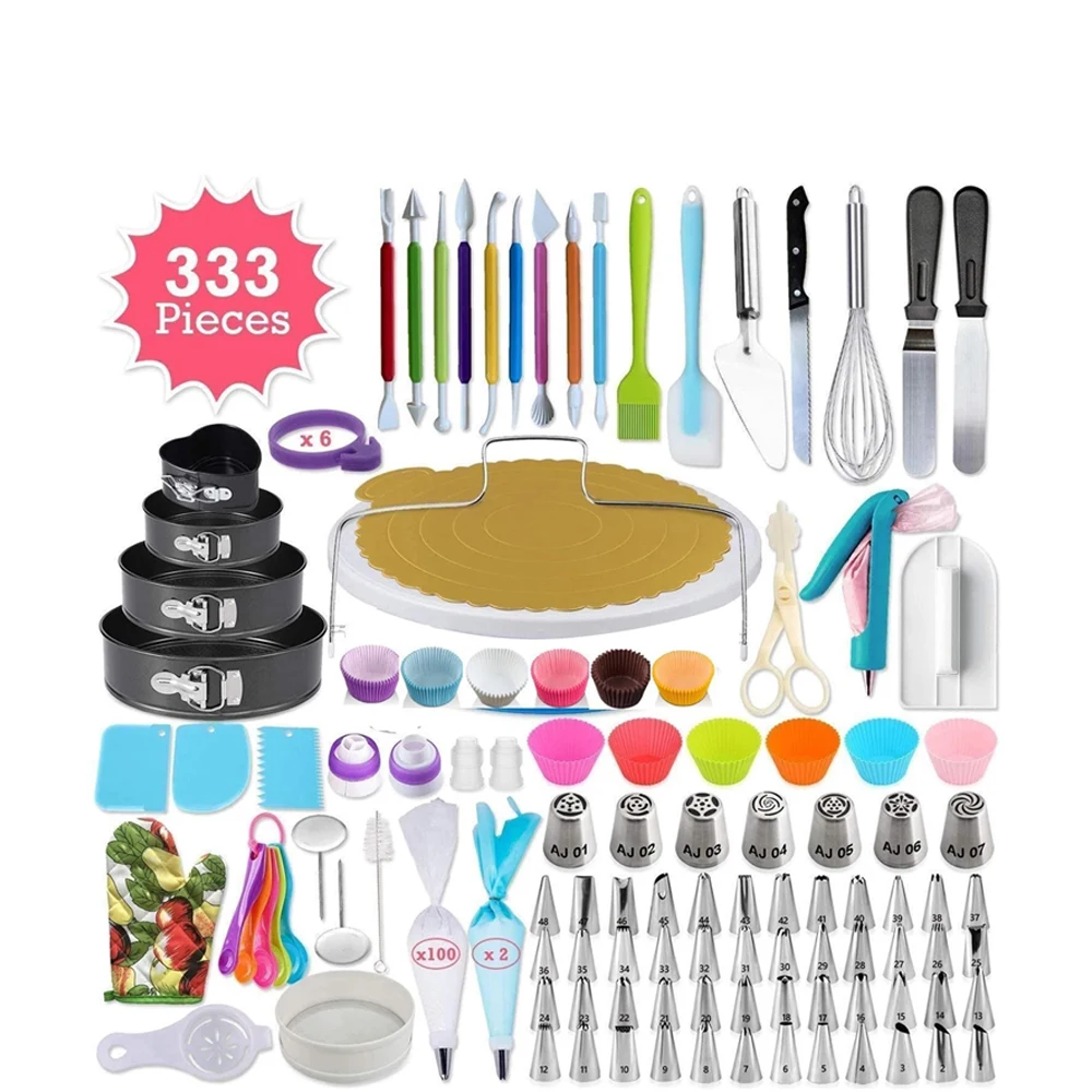 333pcs complete baking cake supplies decorating baking kit