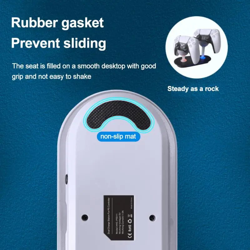 Dual Controller Charger For PS5 Charging Dock Station For Playstation 5 Dualsense Controllers with USB C Cable For PS5