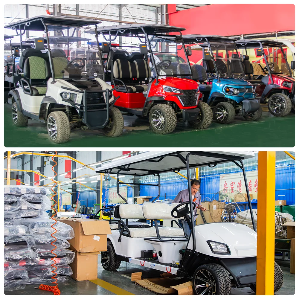 New Model Popular Comfortable Folding Club Sightseeing Car 4 Seat Hunting Buggy Off Road Golf Cart 2+2 Electric Golf Cart