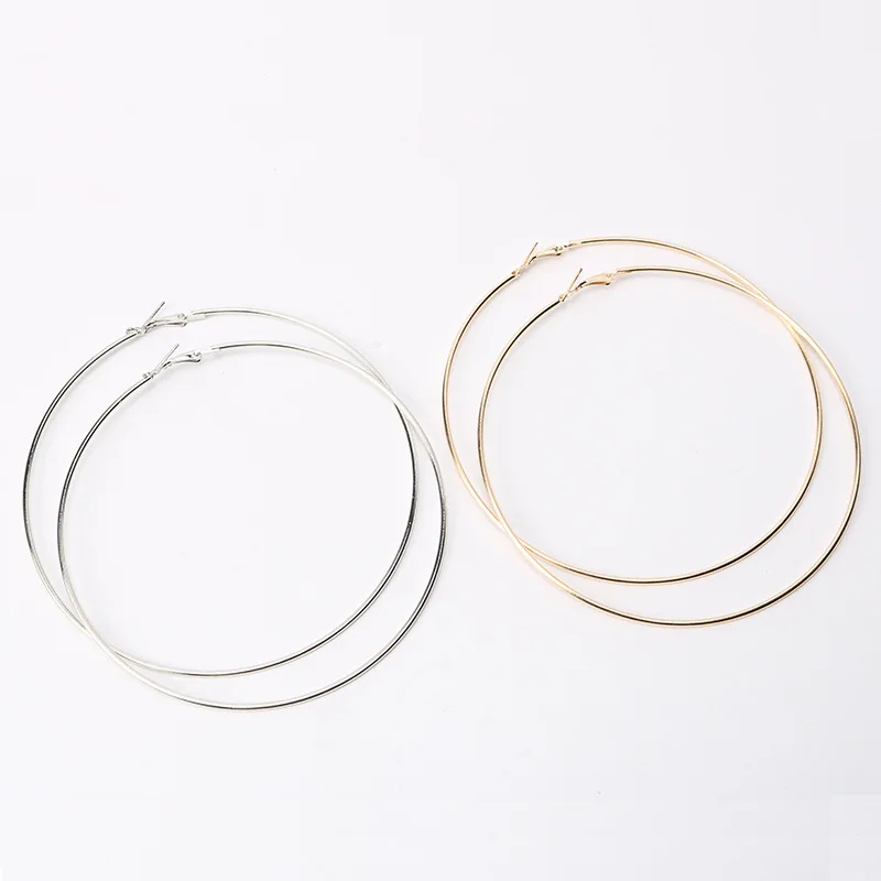 Trendy Large Hoop Earrings Big Gold Circle Earrings Fashion Loop Earrings for Women Jewelry