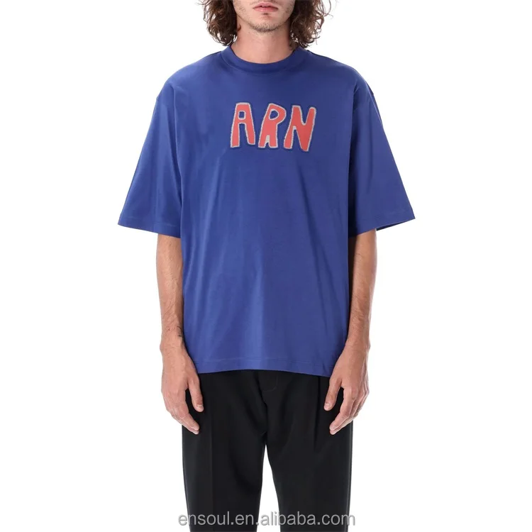 Factory wholesale heavyweight cotton oversized 280gsm custom letter patch logo t shirt for men