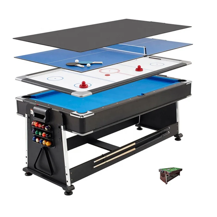 Высококачественный комбинированный бильярдный стол 4 в 1, бильярдный стол Sprin вокруг бильярдного стола с воздушным хоккеем, теннисный стол, обеденный стол