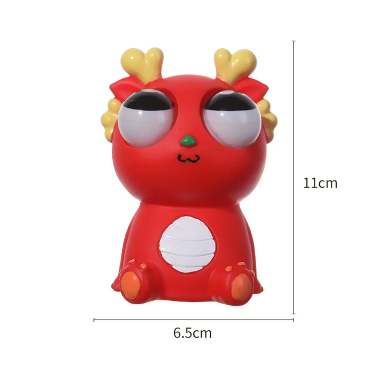 Hot Selling Novelty Gag Toys Fidget Toys Creative Cute Cartoon Big Eyes China Dragon Squeeze Toys