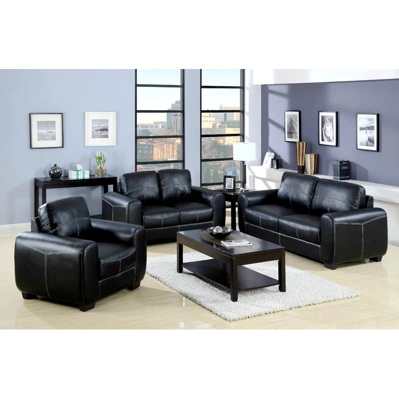 Frank furniture modern hot sale popular leather couch living room sofa set furniture luxury