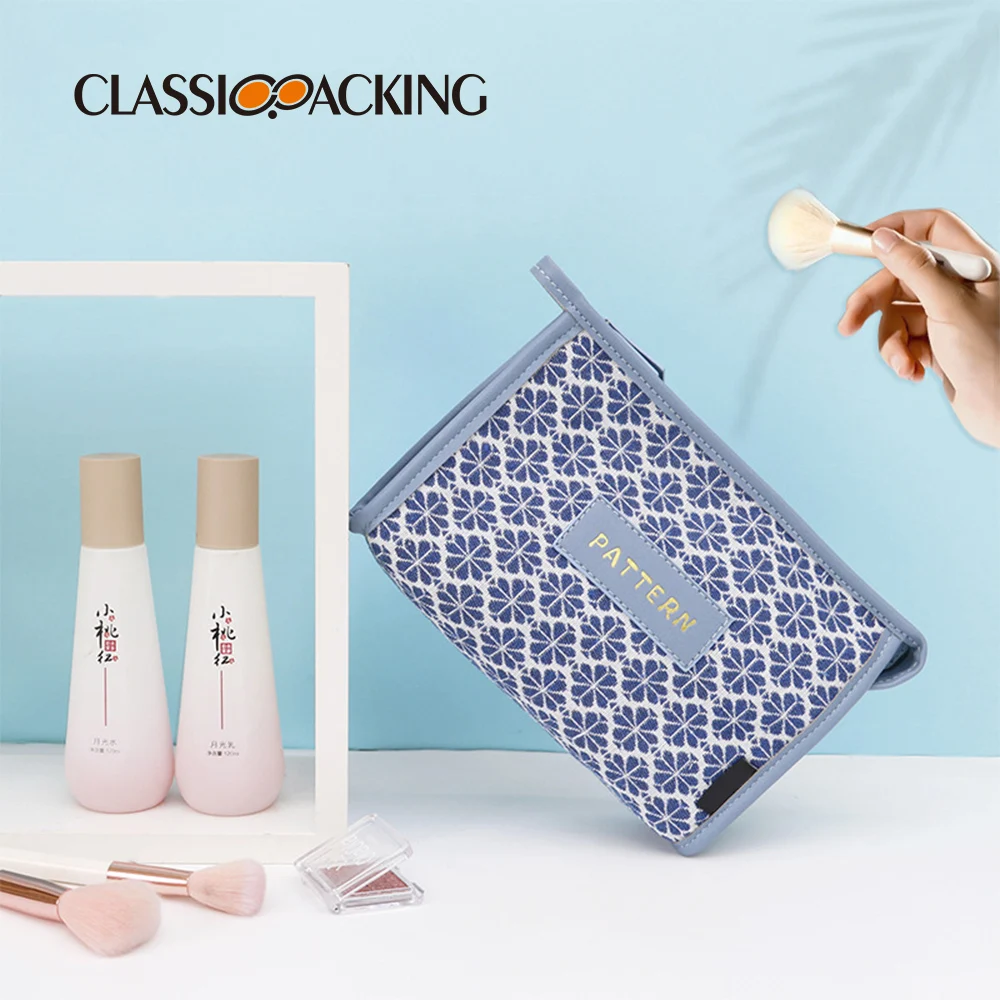 Promotional Gift Cosmetic Bag with Zipper Wholesale Natural Cotton Fabric Make Up Pouch