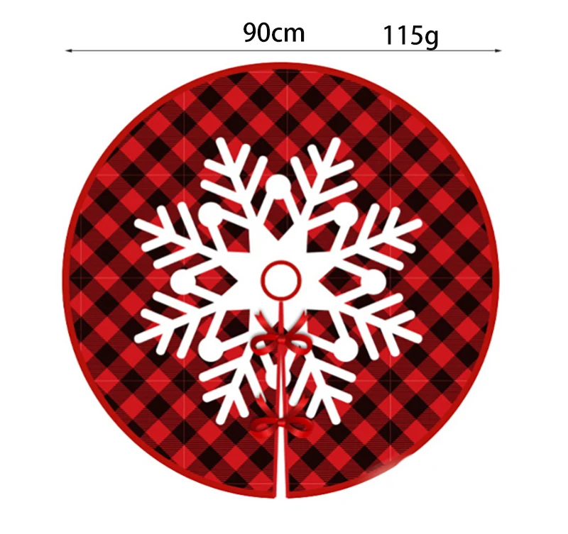 90cm Large Round Embroidery Tree Skirt Short Plush Floor Cover Mat Home Christmas Tree Cushion Scene Decoration Supplies
