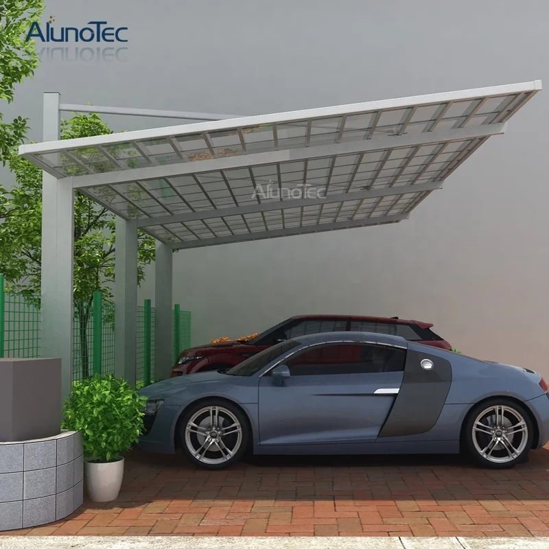 Современная Водонепроницаемая серая двойная Автомобильная крыша AlunoTec из поликарбоната патио навес садовая алюминиевая палатка уличный гараж парковка